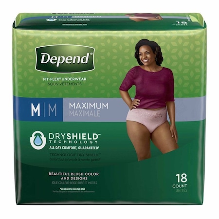 Depend Fresh Protection Female Adult Absorbent Underwear Depend FIT-FLEX Pull On with Tear Away Seams, 18PK 47932